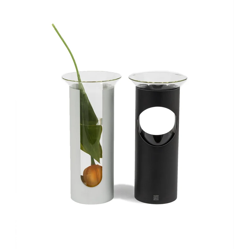 Glass and Steel Vase CAMICIA by Enzo Mari
