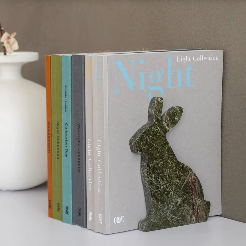 Marble and Steel Bookend BUNNY by Alessandra Grasso
