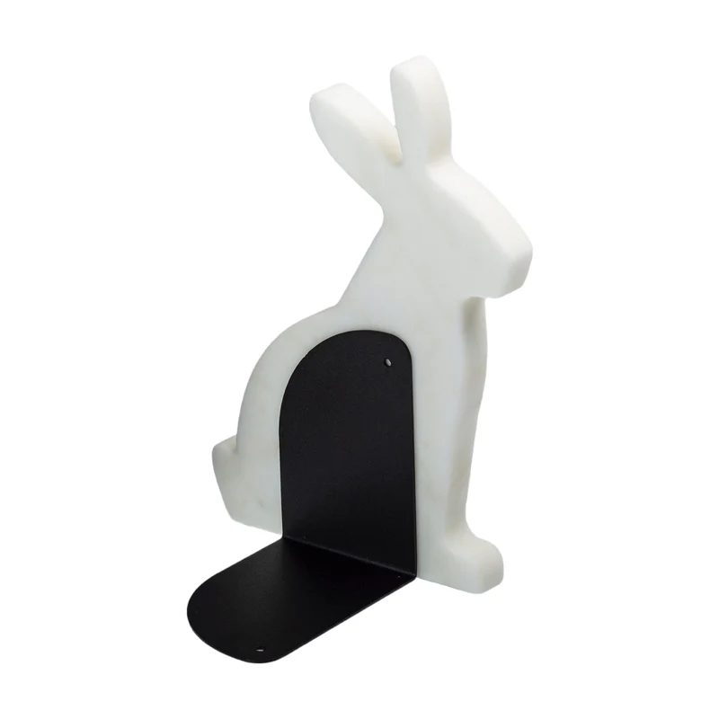 Marble and Steel Bookend BUNNY by Alessandra Grasso