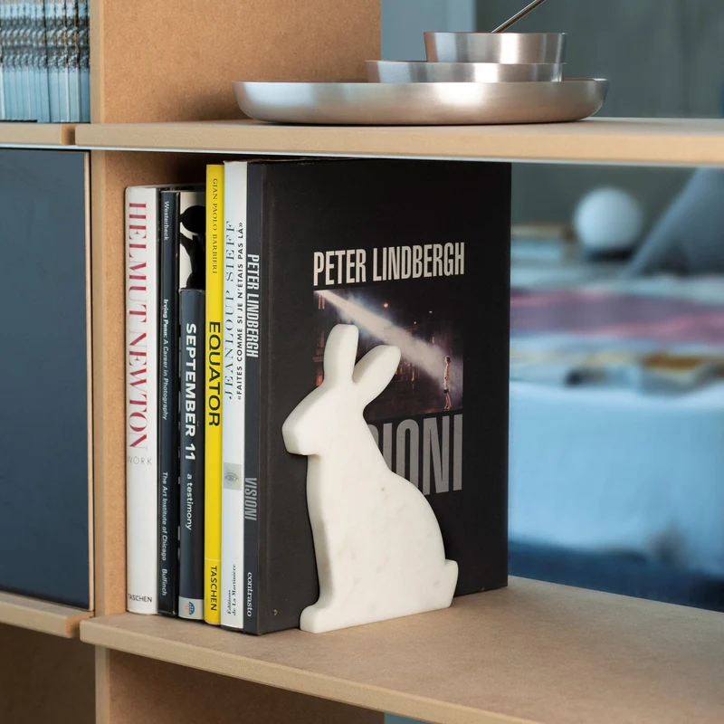 Marble and Steel Bookend BUNNY by Alessandra Grasso