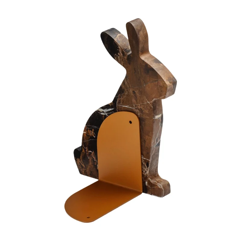 Marble and Steel Bookend BUNNY by Alessandra Grasso