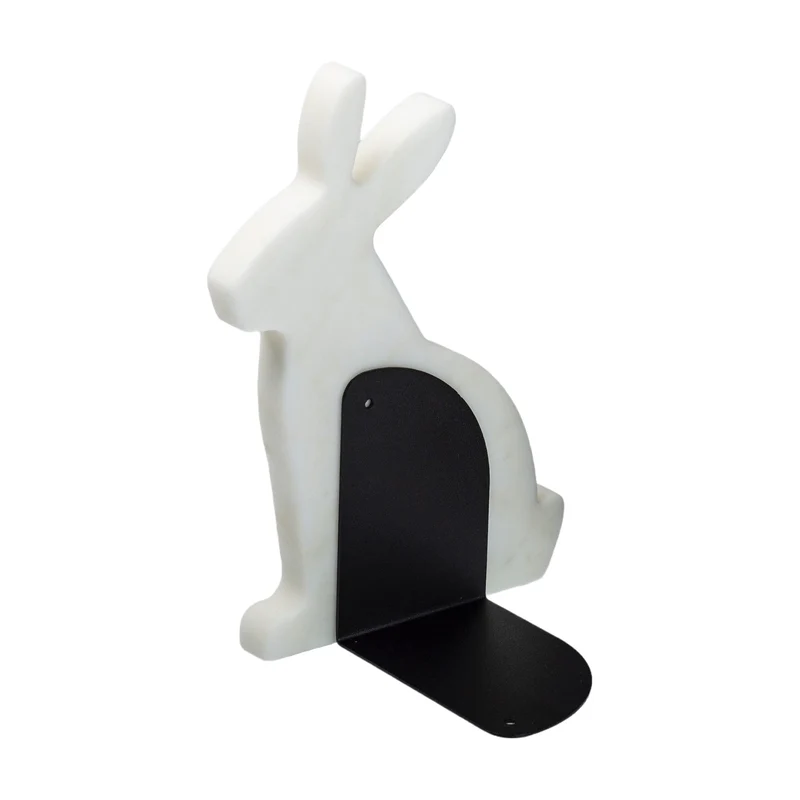Marble and Steel Bookend BUNNY by Alessandra Grasso