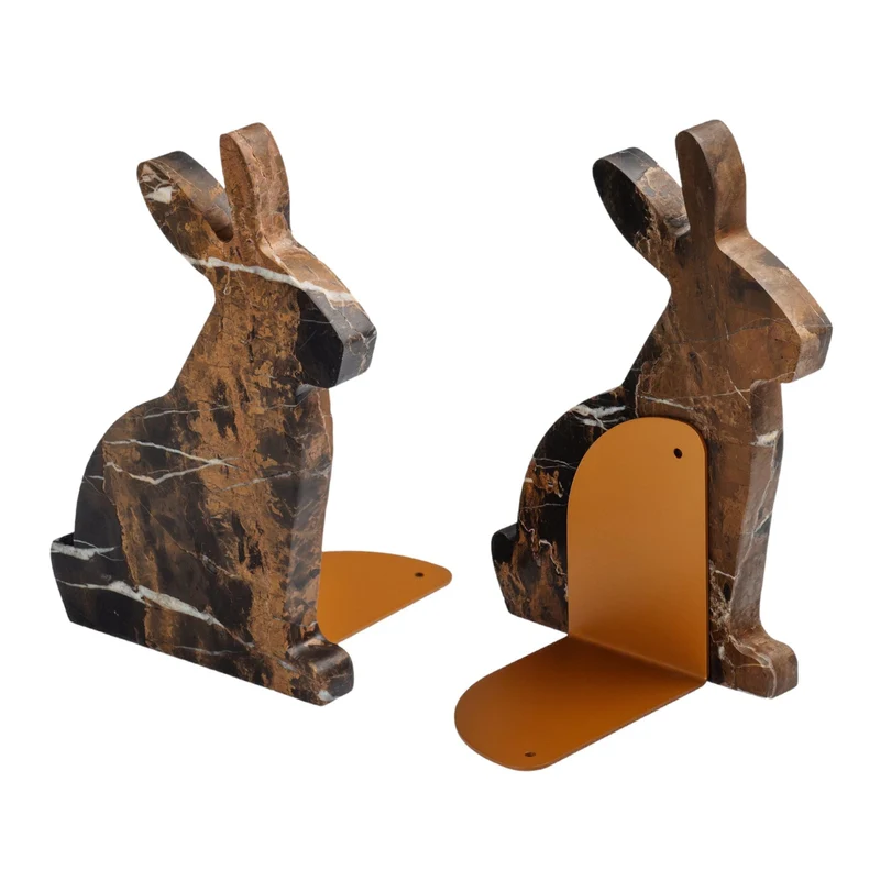 Marble and Steel Bookend BUNNY by Alessandra Grasso