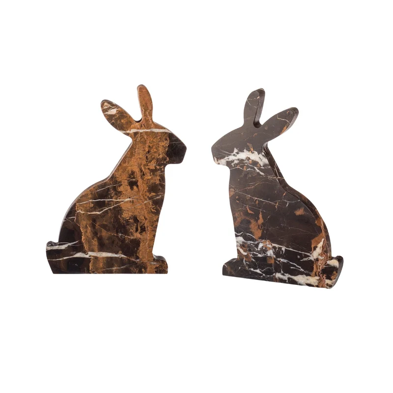 Marble and Steel Bookend BUNNY by Alessandra Grasso