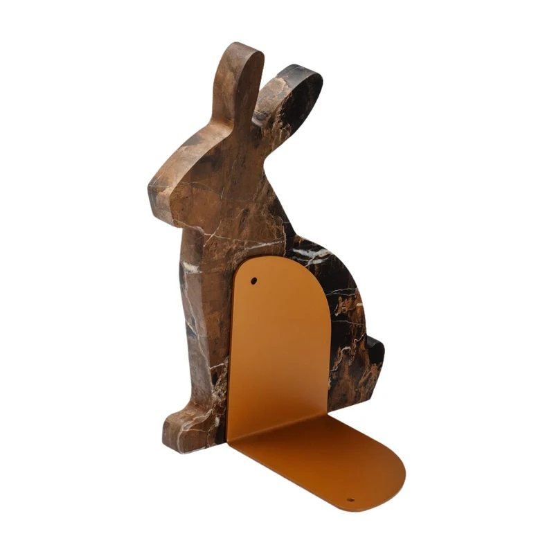 Marble and Steel Bookend BUNNY by Alessandra Grasso