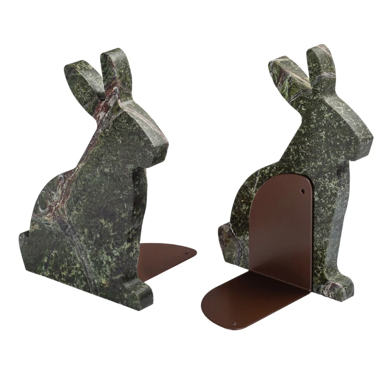 Marble and Steel Bookend BUNNY by Alessandra Grasso