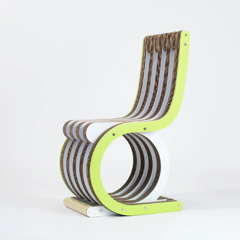 Cardboard Chair TWIST Lime Green
