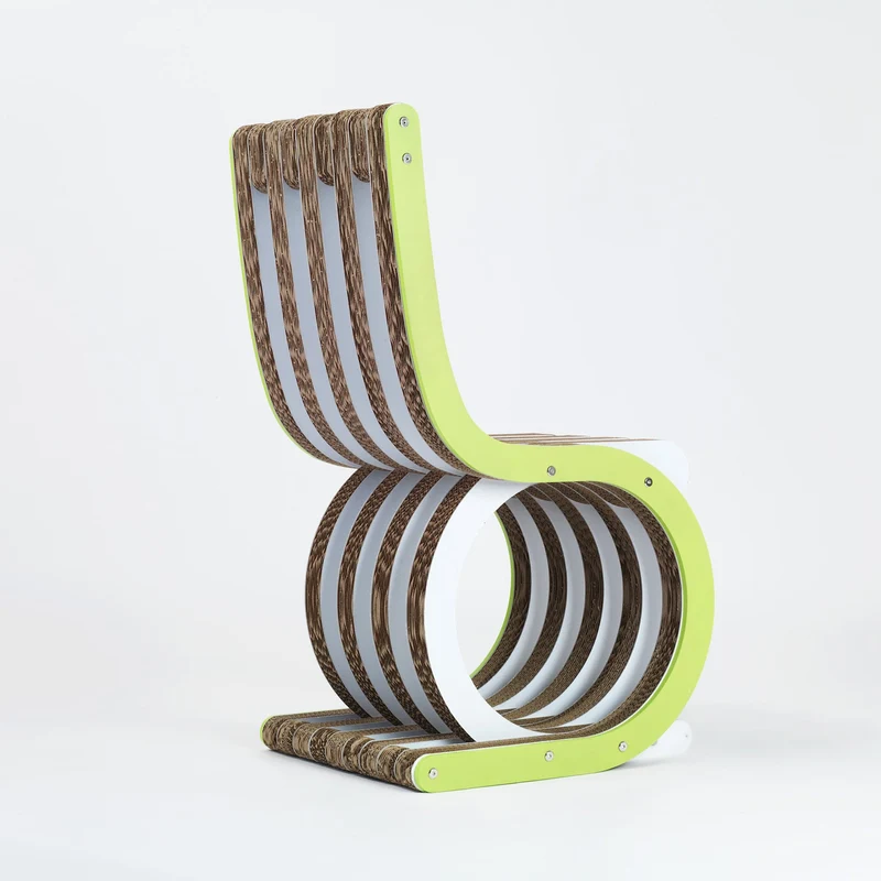 Cardboard Chair TWIST Lime Green