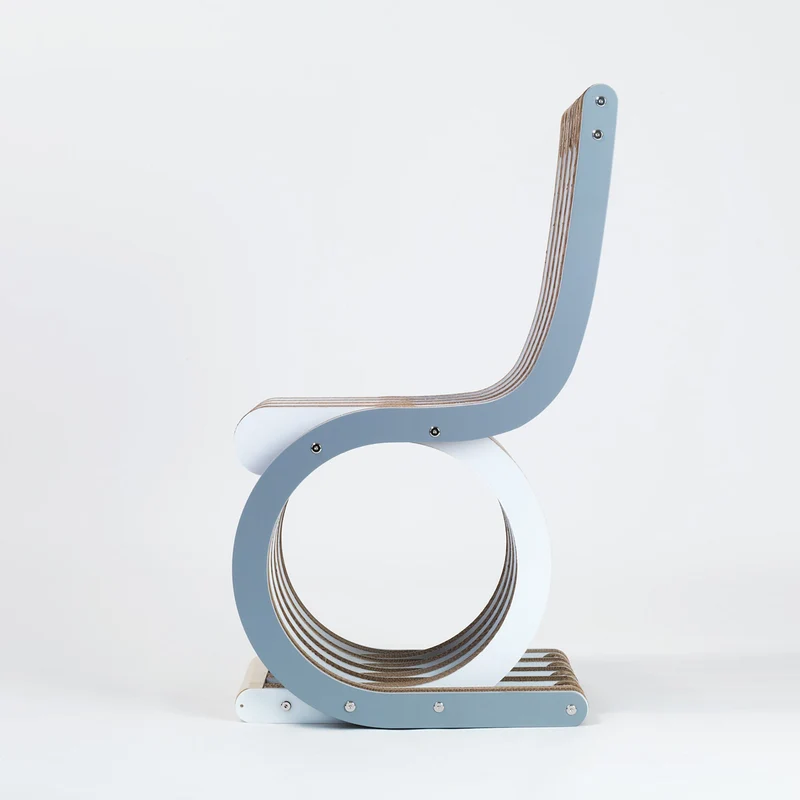 Cardboard Chair TWIST Grey