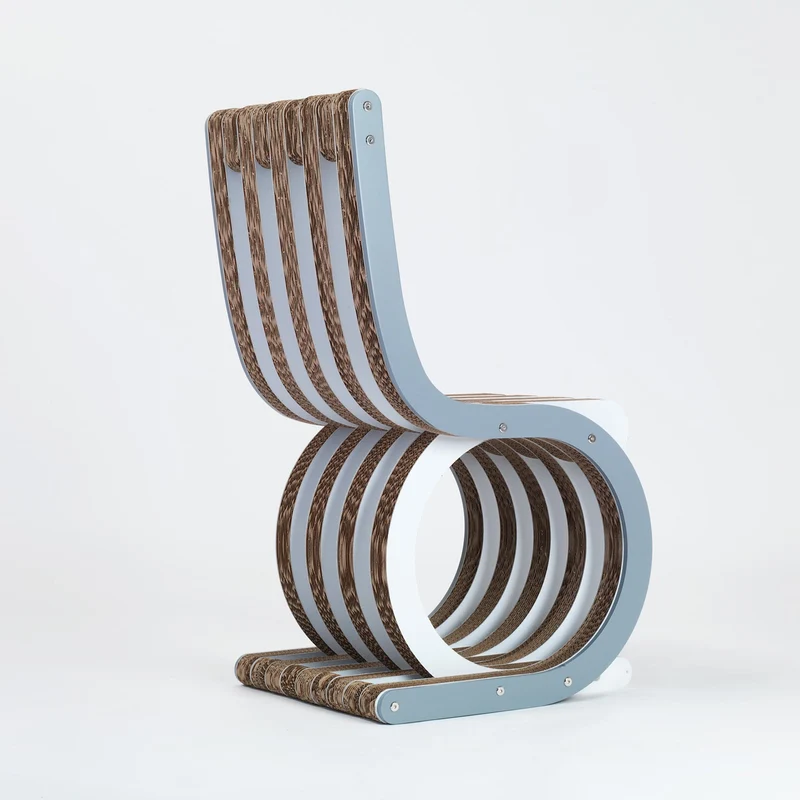 Cardboard Chair TWIST Grey