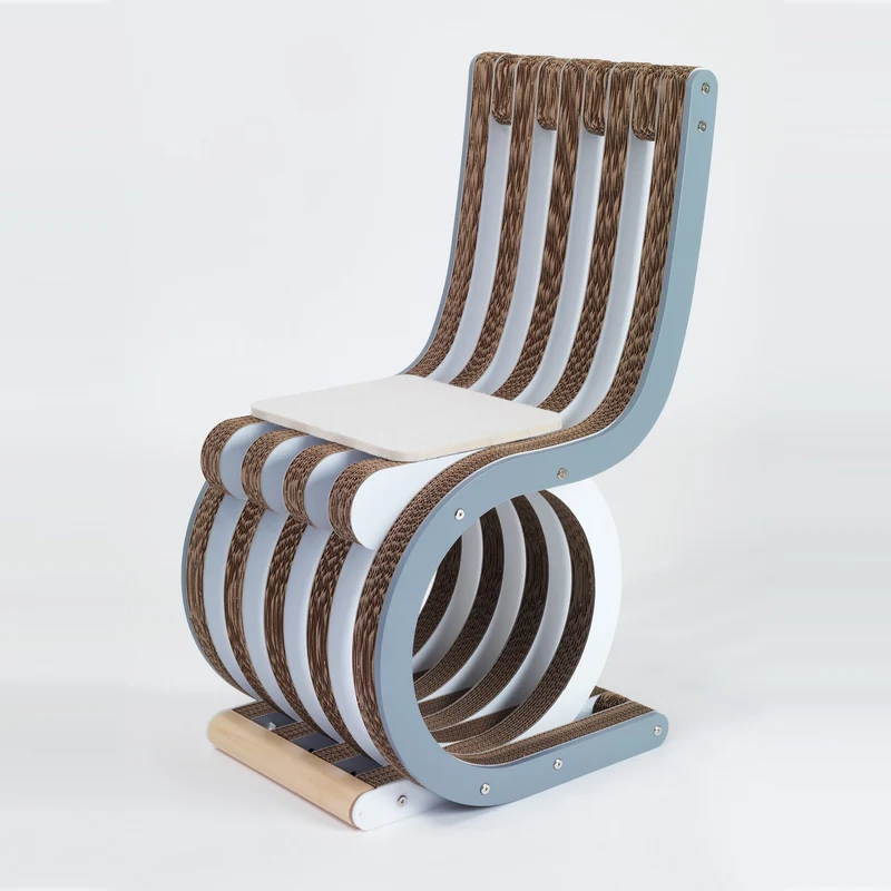 Cardboard Chair TWIST Grey