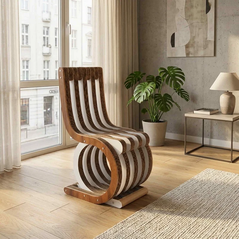Cardboard Chair TWIST Canaletto Walnut