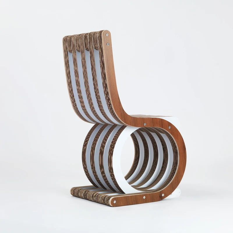 Cardboard Chair TWIST Canaletto Walnut