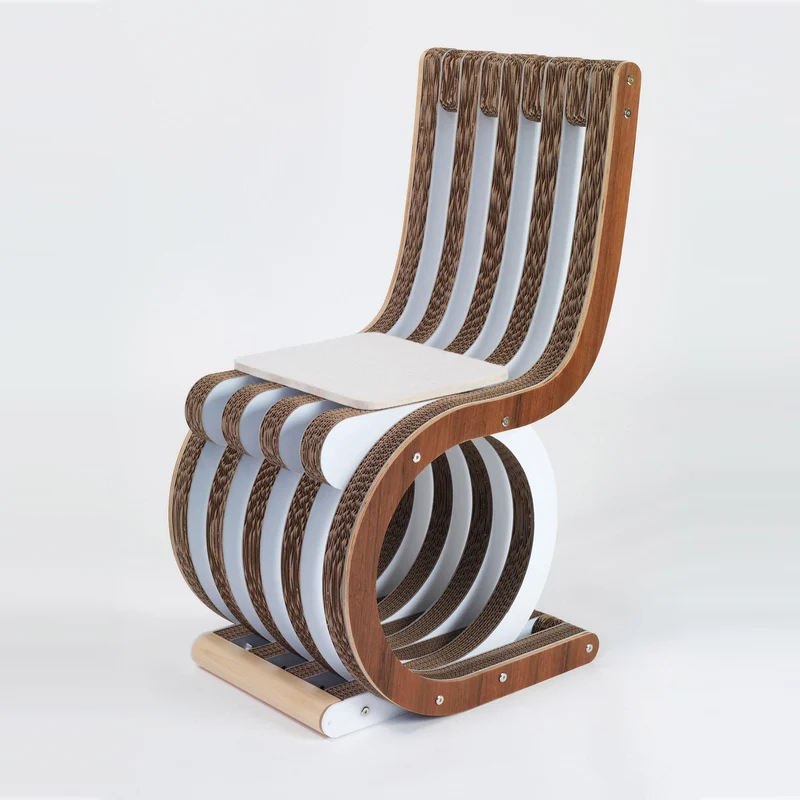 Cardboard Chair TWIST Canaletto Walnut