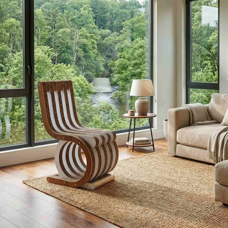 Cardboard Chair TWIST Canaletto Walnut