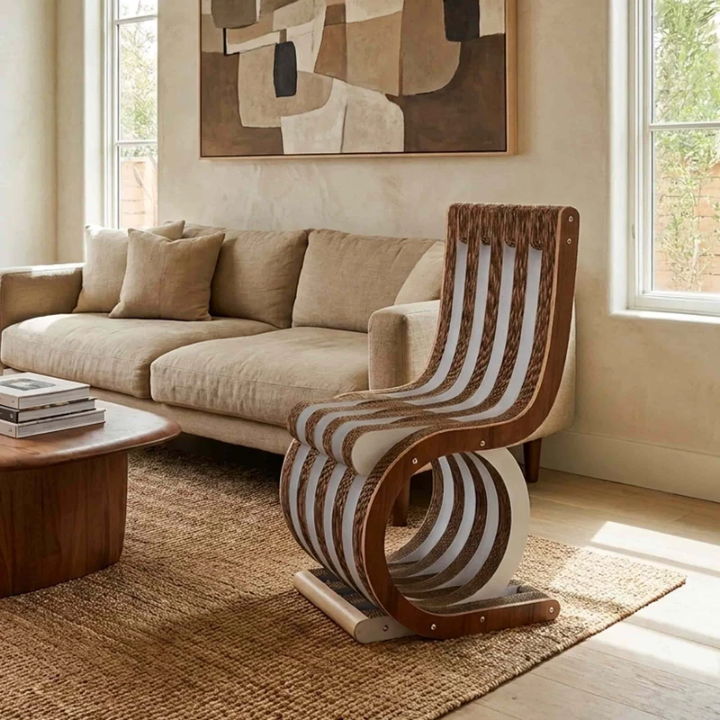 Cardboard Chair TWIST Canaletto Walnut
