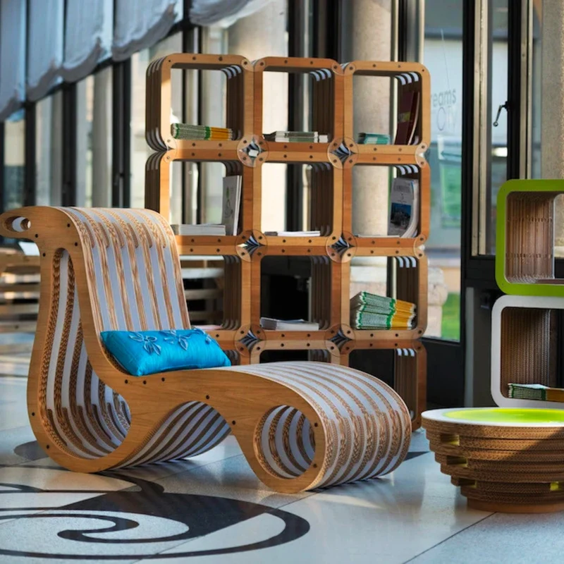 Cardboard and Wood Coffee Table TAPPO CON LICHENI XL