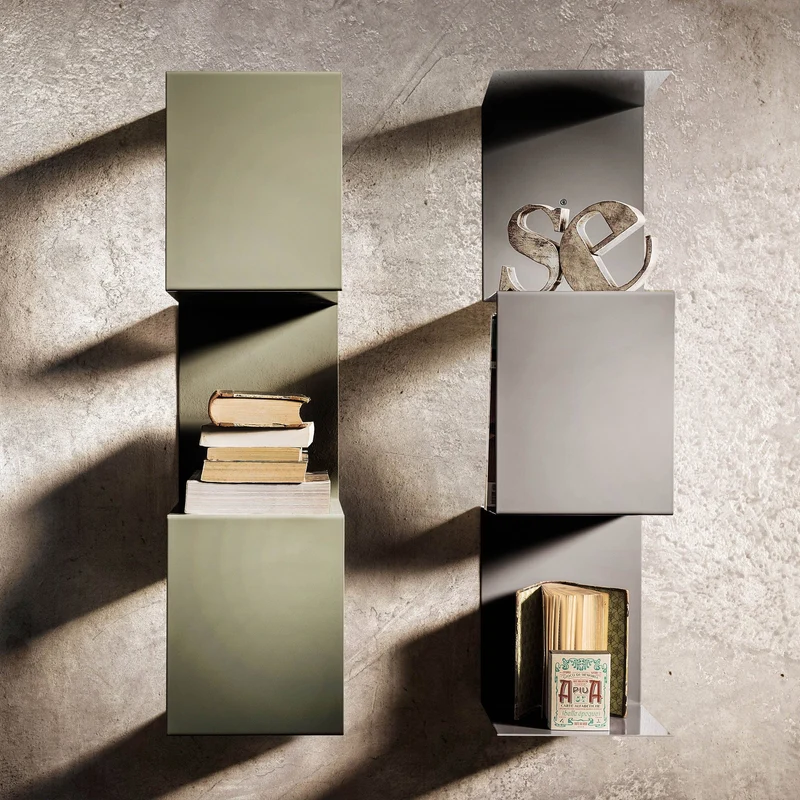 Steel Bookcase SEGMENTO COLOR MINI B by C. Cangia and G. Mazzardi