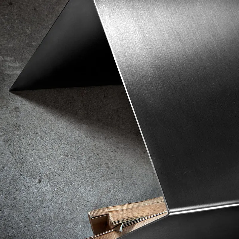 Steel Bookcase SEGMENTO INOX MINI B by C. Cangia and G. Mazzardi