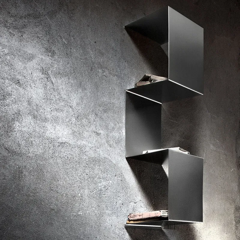 Steel Bookcase SEGMENTO INOX MINI A by C. Cangia and G. Mazzardi