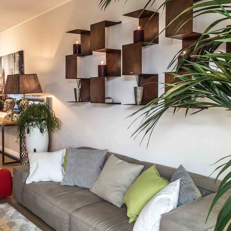 Corten Steel Bookcase SEGMENTO CORTEN MINI by C. Cangia and G. Mazzardi