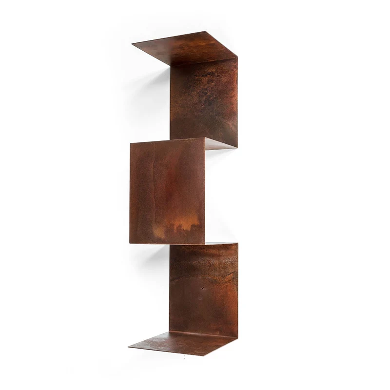 Corten Steel Bookcase SEGMENTO CORTEN MINI by C. Cangia and G. Mazzardi