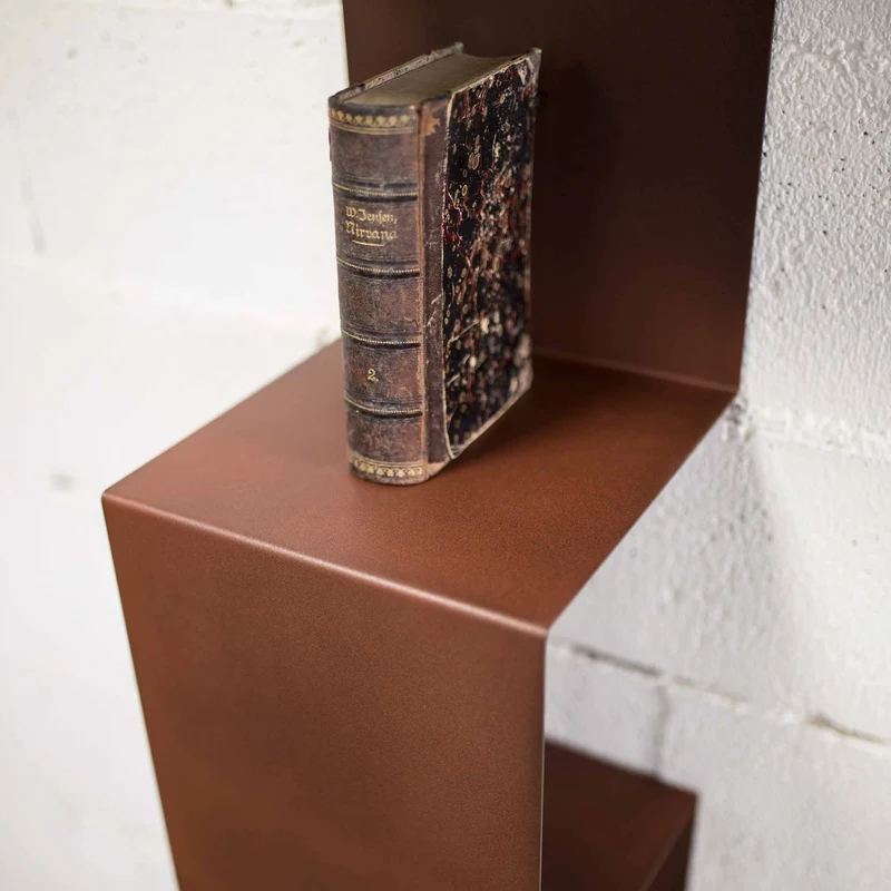 Corten Steel Bookcase SEGMENTO CORTEN MINI by C. Cangia and G. Mazzardi