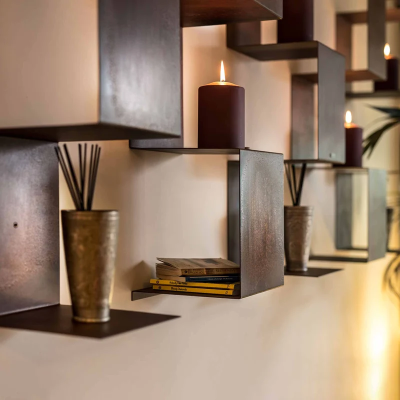Corten Steel Bookcase SEGMENTO CORTEN MINI by C. Cangia and G. Mazzardi