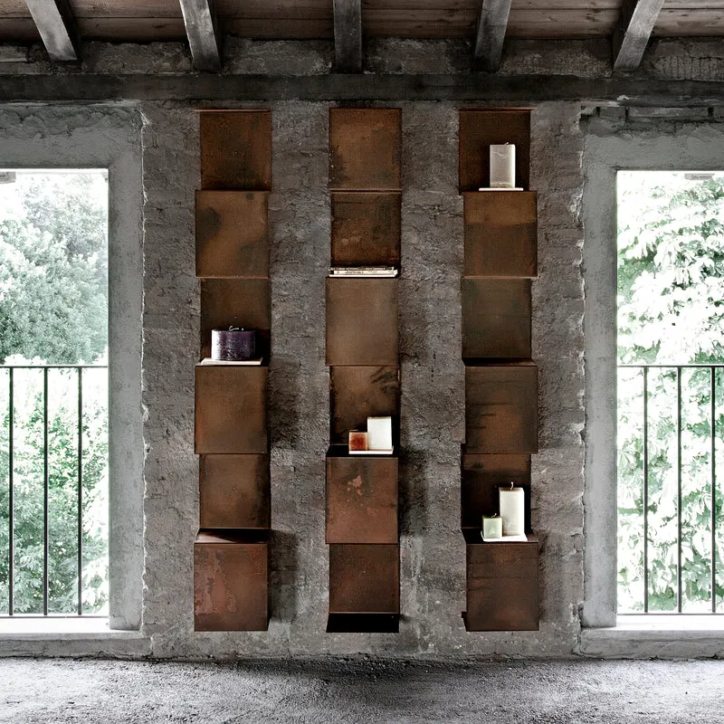 Corten Steel Bookcase SEGMENTO CORTEN 180 by C. Cangia and G. Mazzardi