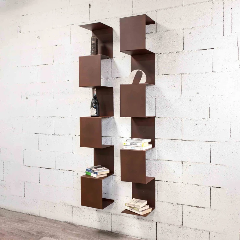 Corten Steel Bookcase SEGMENTO CORTEN 180 by C. Cangia and G. Mazzardi