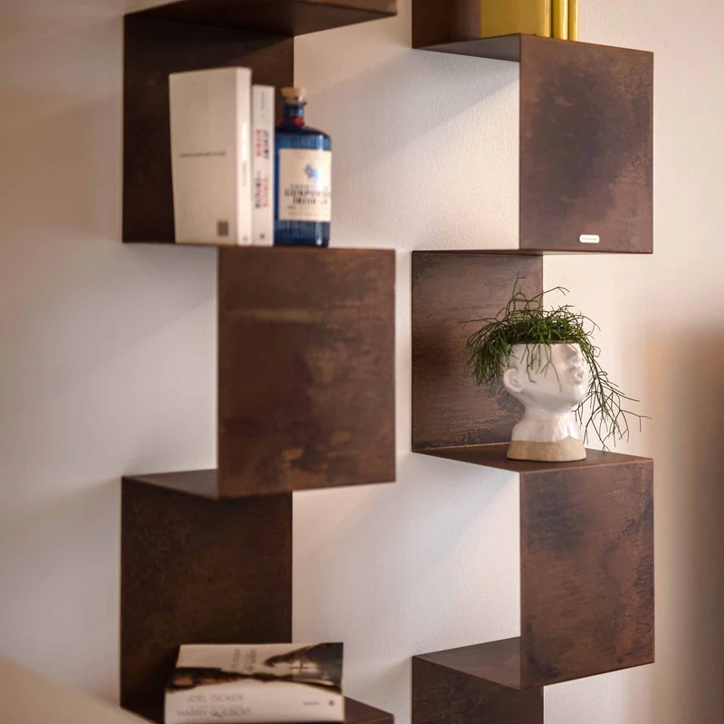 Corten Steel Bookcase SEGMENTO CORTEN 180 by C. Cangia and G. Mazzardi