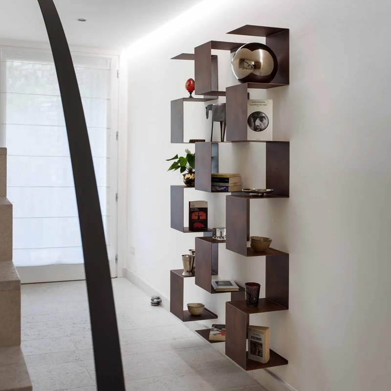 Corten Steel Bookcase SEGMENTO CORTEN 180 by C. Cangia and G. Mazzardi