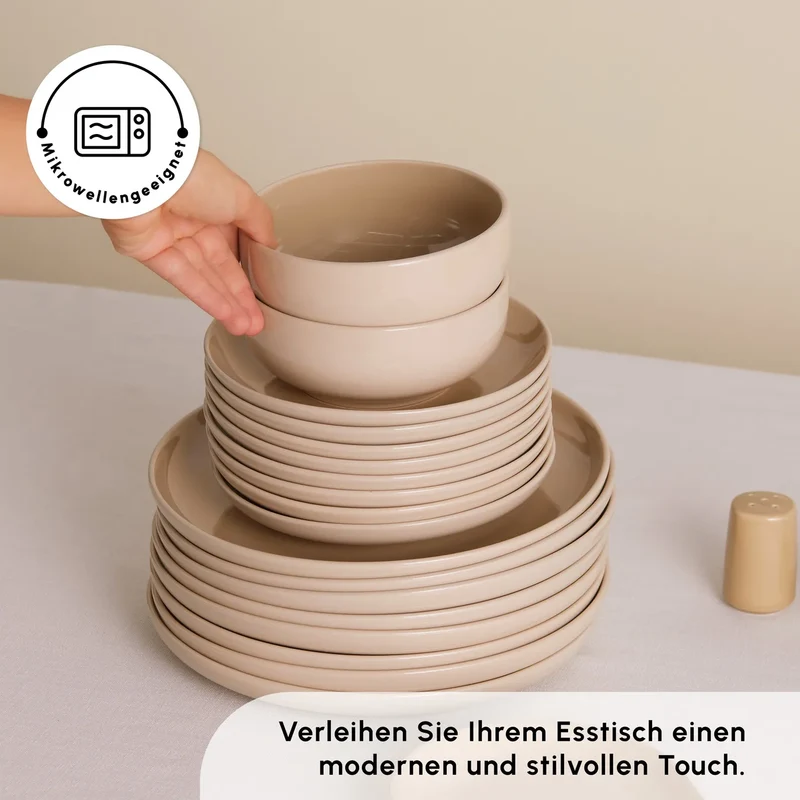 Karaca Terra 36-Teiliges 8-Personen Geschirrset Creme