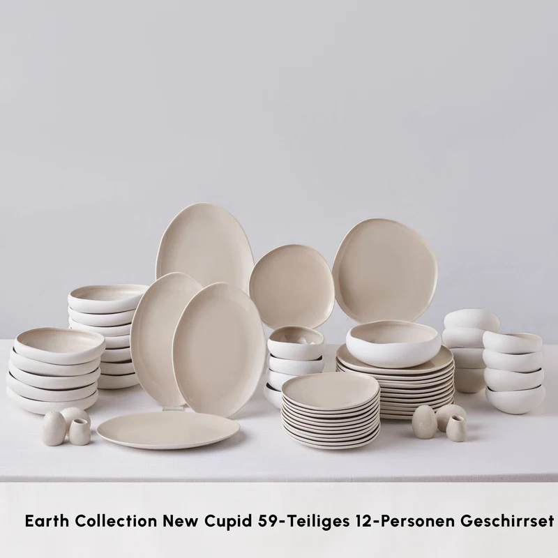 Karaca Earth Collection New Cupid 59-Teiliges 12-Personen Geschirrset