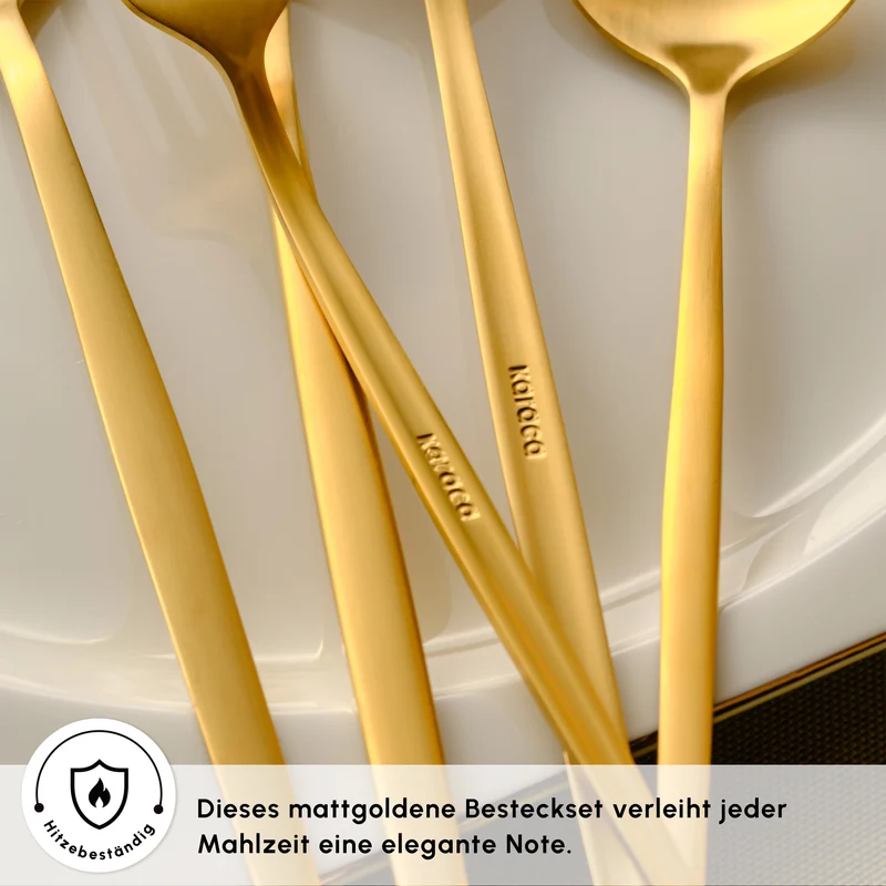 Karaca Orion Mattgold 30-teiliges Besteckset für 6 Personen