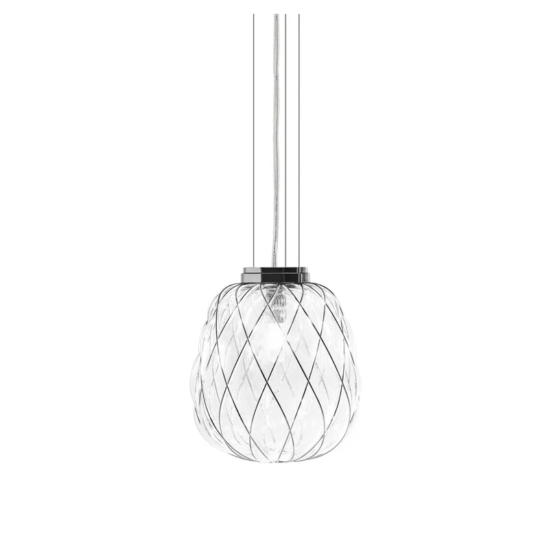 Suspension Lamp PINECONE Medium Chrome by Paola Navone for FontanaArte