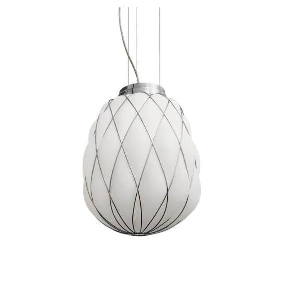 Suspension Lamp PINECONE Medium Chrome by Paola Navone for FontanaArte