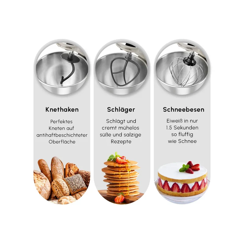 Karaca Mastermaid Chef Pro Doppelarm Küchenchef Ikonisch Beige, 5L, 1500 W