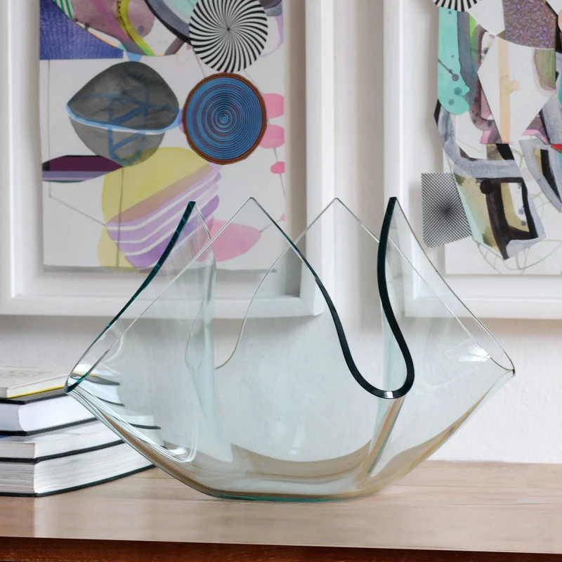 Glass Vase CARTOCCIO Q by Pietro Chiesa for FontanaArte