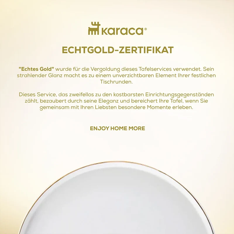 Karaca Stream Pure Sunset 34-Teiliges 6-Personen Frühstücksset Gold