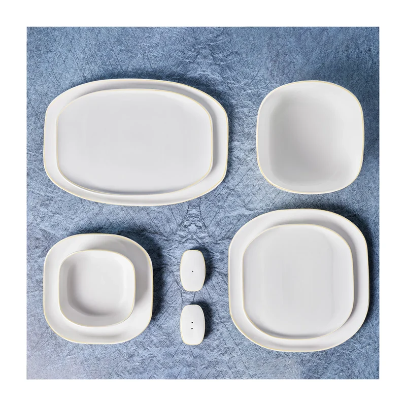 Karaca Plato für 12 Personen Geschirrset, 59 Teilig, New Generation Bone