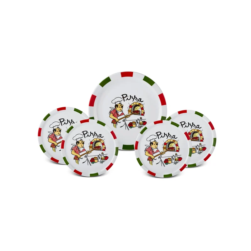 Karaca Napoly 5-teiliges 4-Personen Pizza-Set