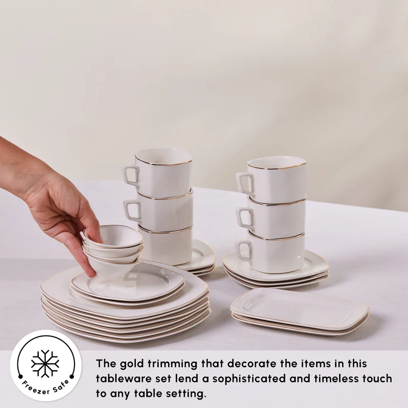 Karaca Elegance Bone Padoca 26-Teiliges 6-Personen Frühstücksset Gold