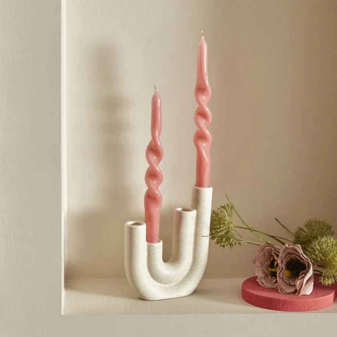 Karaca Home Spiralkerze rosa 2 teile