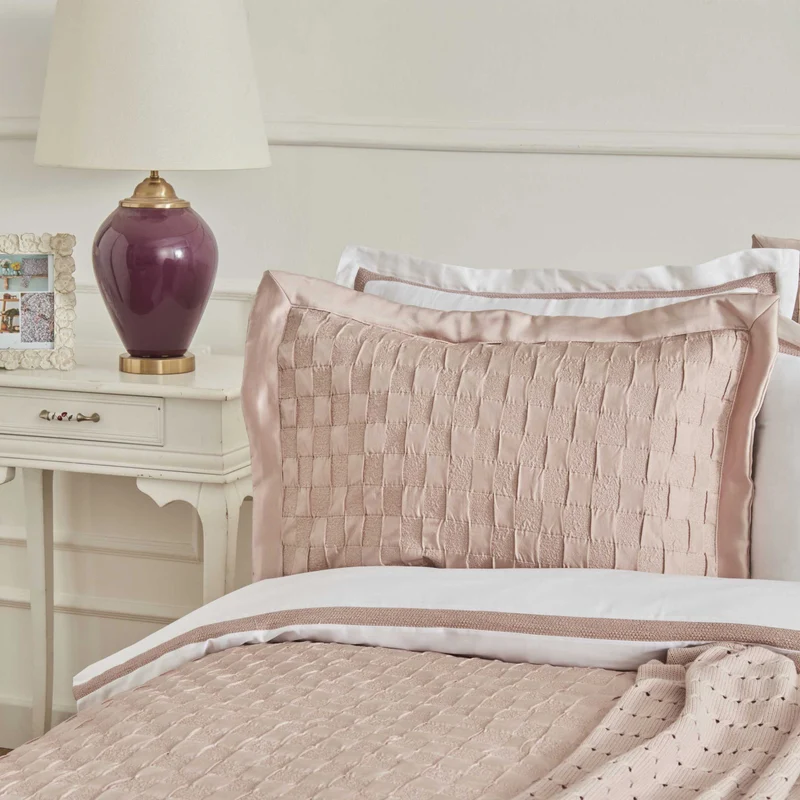 Karaca Home White Collection Braut Carina 80 Fäden 100% Baumwolle 8-teiliges Hochzeitsset Puder