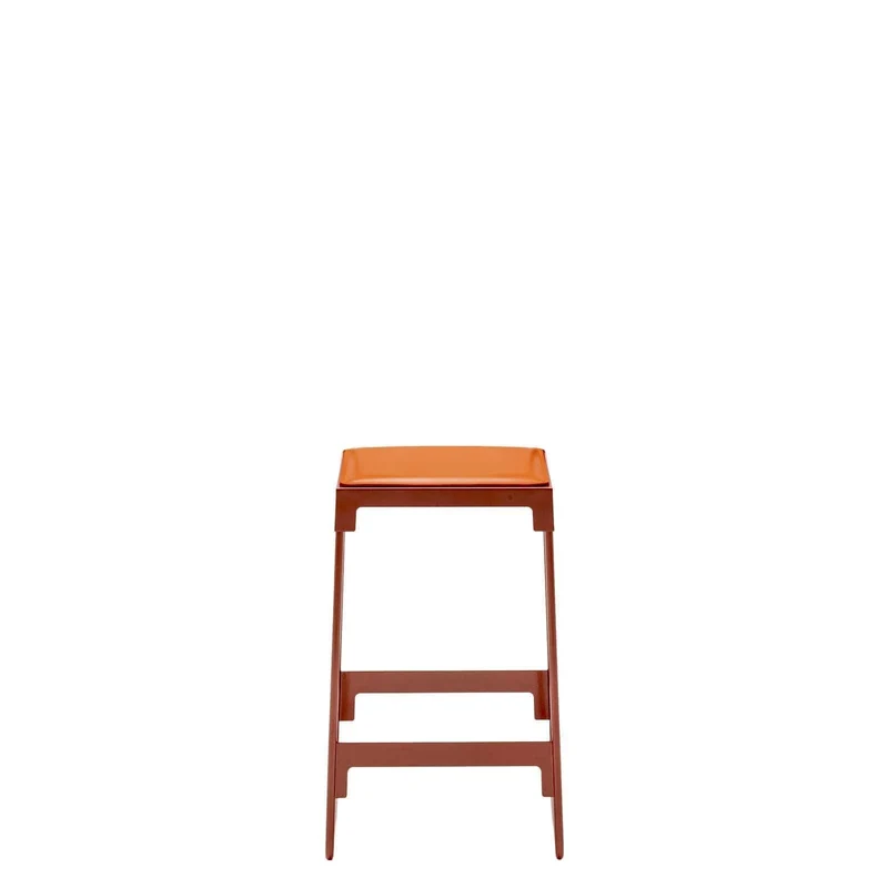 Steel and Leather Low Stool MINGX by Konstantin Grcic for Driade