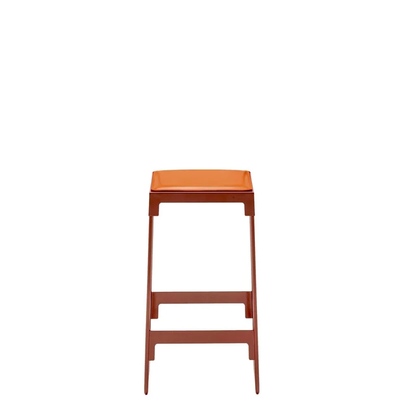 Steel and Leather Low Stool MINGX by Konstantin Grcic for Driade