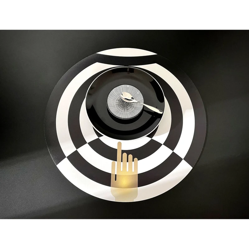Vinyl Placemats CONCENTRICA Gold Hand by Valeria Eva Rossi