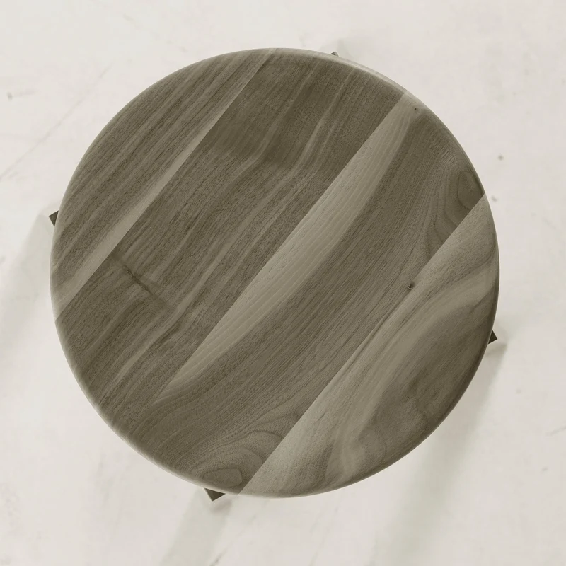 Walnut Wood Adjustable Stool INVITO High by Dale Italia