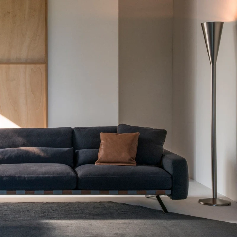 Floor Lamp LUMINATOR Brushed Nickel by Pietro Chiesa for FontanaArte